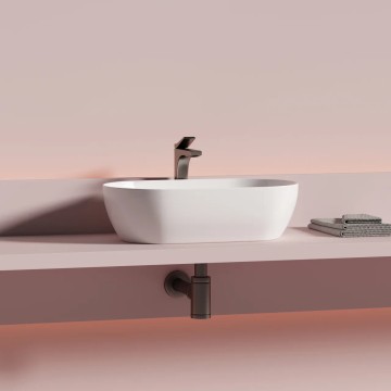 Раковина CERAMICANOVA Twist накладная овальной формы 500x300x140 белый CN12001