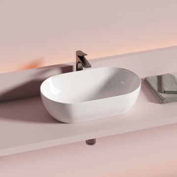 Раковина CERAMICANOVA Twist накладная овальной формы 500x300x140 белый CN12001