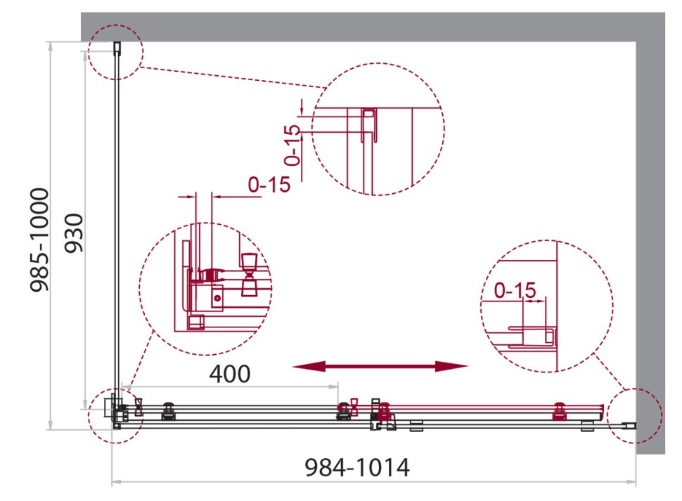 Душевой уголок BelBagno ACQUA-A-1-100-C-Cr