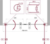 Душевая дверь BelBagno UNO-B-2-80-C-Cr