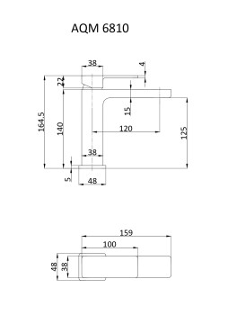 AQM6810GM Savona Смеситель для раковины 125мм, гладкий, подводка 1/2 ", металл