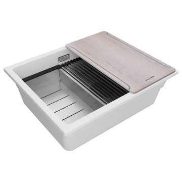 Мойка LUMI-MULTI SINK 55 UNI, IT-GRANIT, LU-MULTI 55-WH, белый, 550х450, Paulmark