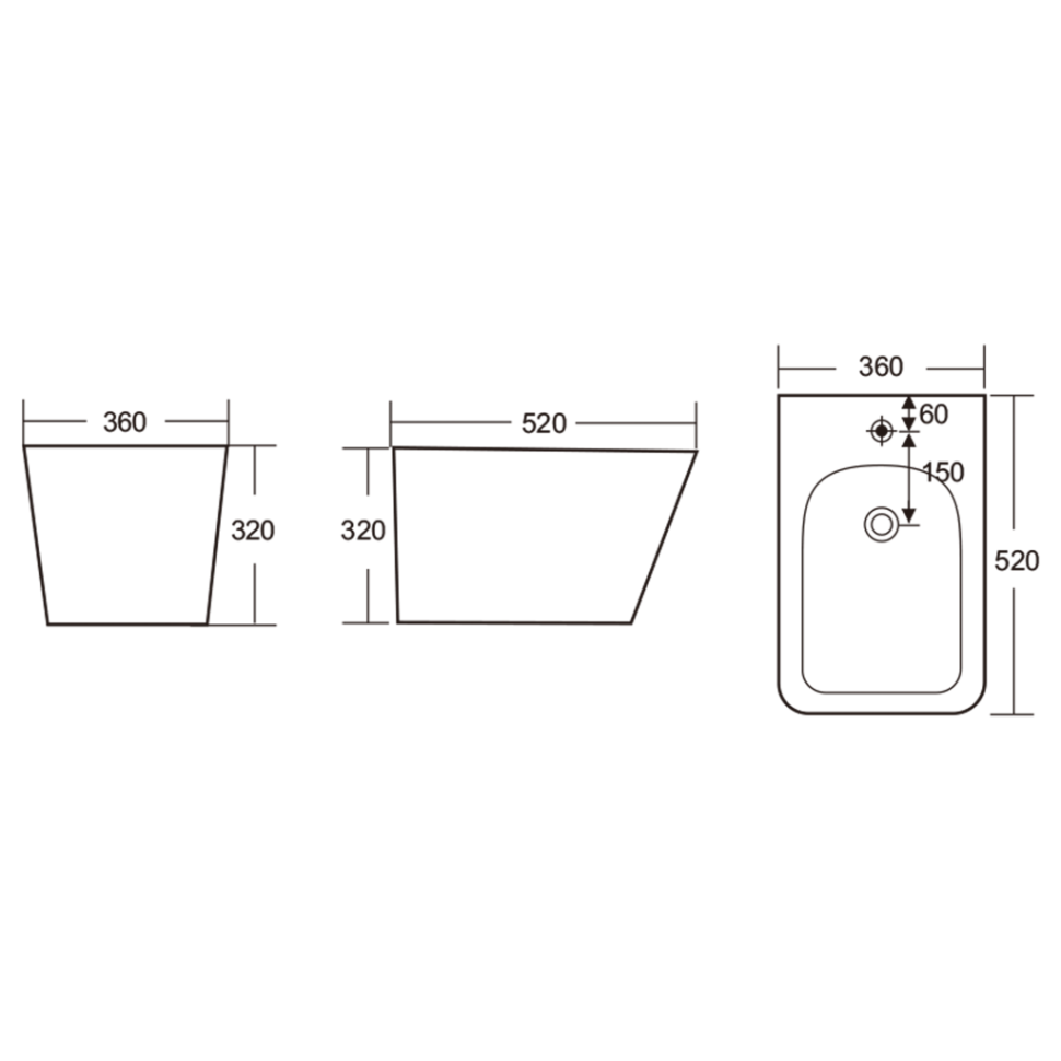 Биде IBERICA BLANCA TOLEDO BIDE глянцевый белый (IB.TLA.B12)