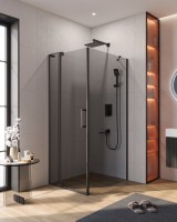 Душевой уголок CEZARES SLIDER-AH-1-100-80/90-GRIGIO-NERO