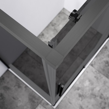 Душевой уголок Слим-Н (Слим-Н (Slim-N)) VSR-4SN8014CGGM, 1400*800, вороненая сталь, стекло тонированное