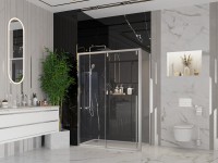 Душевое ограждение Ambassador Intense 110021105IX-80IX (160х80х200) прямоугольник,хром,стекло прозрачное,раздвижная,2 места