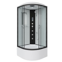 Душевая кабина Niagara Classic NG-6708-14F (90х90х215) высокий поддон(40см),черный,стекло прозрачное,4 места