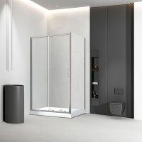 Душевой угол Veconi Rovigo RV-046BС, 1000х1200х1950, никель брашинг, стекло прозрачное