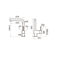 Смеситель для кухни Omoikiri Tanigawa-BN латунь/нержавеющая сталь