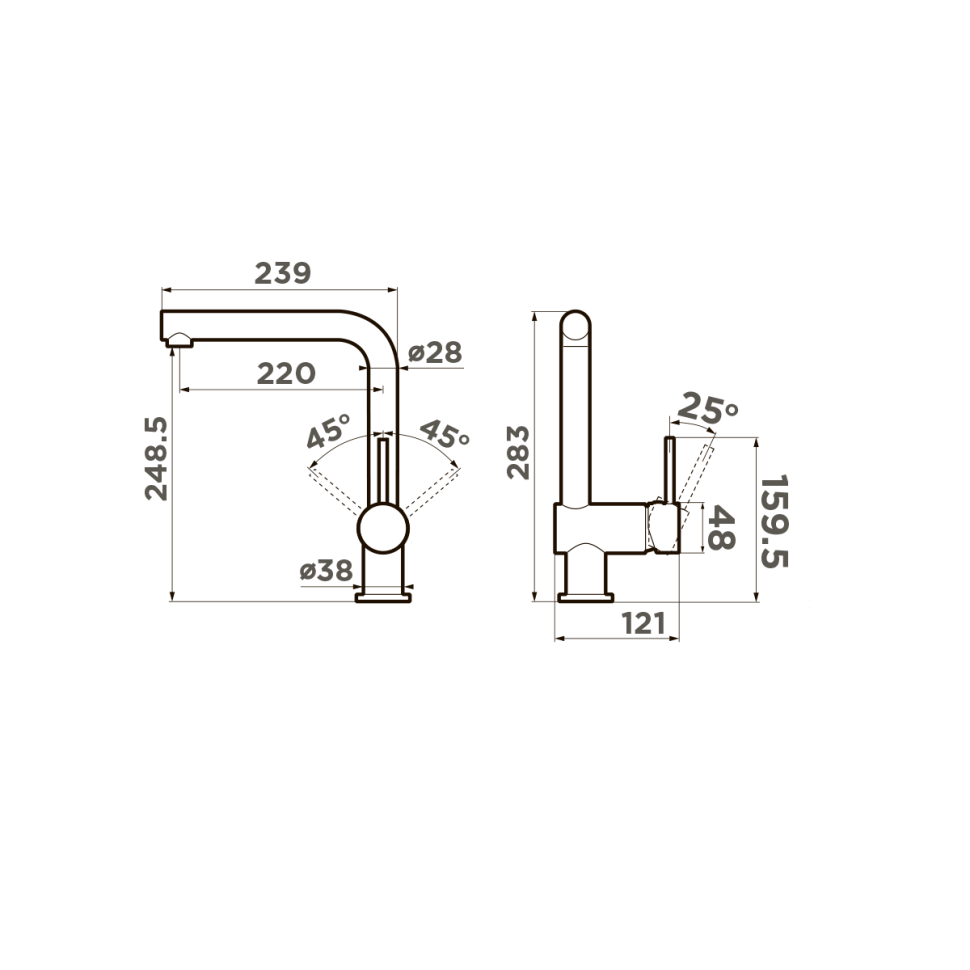 Смеситель для кухни Omoikiri Tanigawa-BN латунь/нержавеющая сталь