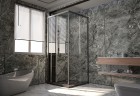 Душевой угол Veconi Premium Trento PTC-20GR, 900Х900x2000, брашированный графит, стекло прозрачное