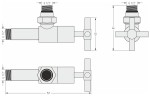 Вентиль угловой крест (G 1/2" НР х G 1/2" НР)