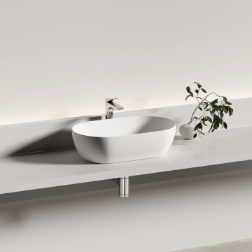 Раковина CERAMICANOVA Twist накладная овальной формы 500x300x140 белый матовый CN12001MW