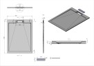 Поддон для душа из искусственного камня VST-4SRL9012G, 900*1200*25, серый