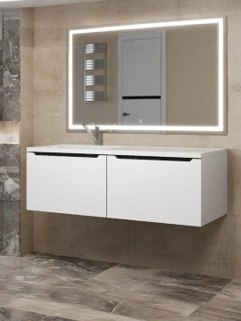 Тумба под раковину Uperwood Tanos 120 см, левая, белая/графит
