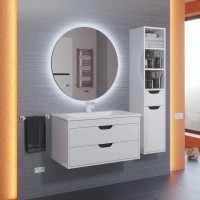 Зеркало для ванной с подсветкой Uperwood Modul 65*65, бесконтактный сенсор, антизапотевание, круглое, холодная подсветка
