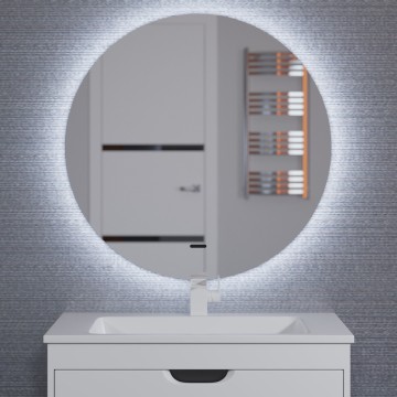 Зеркало для ванной с подсветкой Uperwood Modul 65*65, бесконтактный сенсор, антизапотевание, круглое, холодная подсветка
