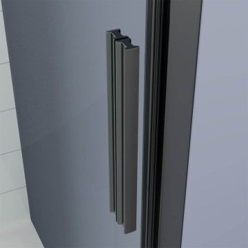 Душевая дверь Veconi Ottimo P20 GR, 1100x1900, графит брашинг, стекло прозрачное