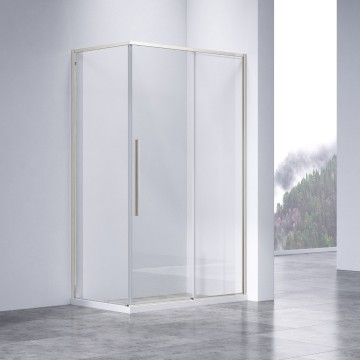Душевой уголок Слим-Н (Slim-N) VSR-4SN8014CLBN, 1400*800, брашированный никель, стекло прозрачное