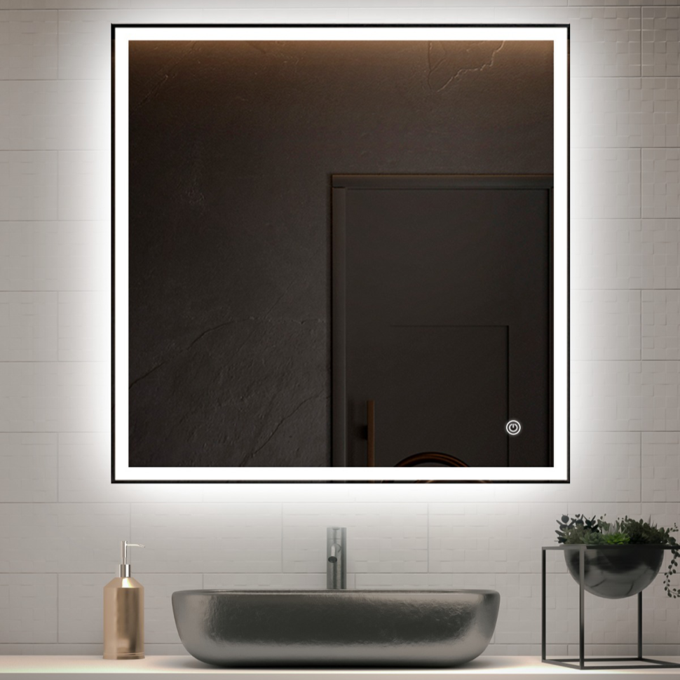 Зеркало LED VLM-3VN8008 800х800 c сенсорным выключателем и диммером