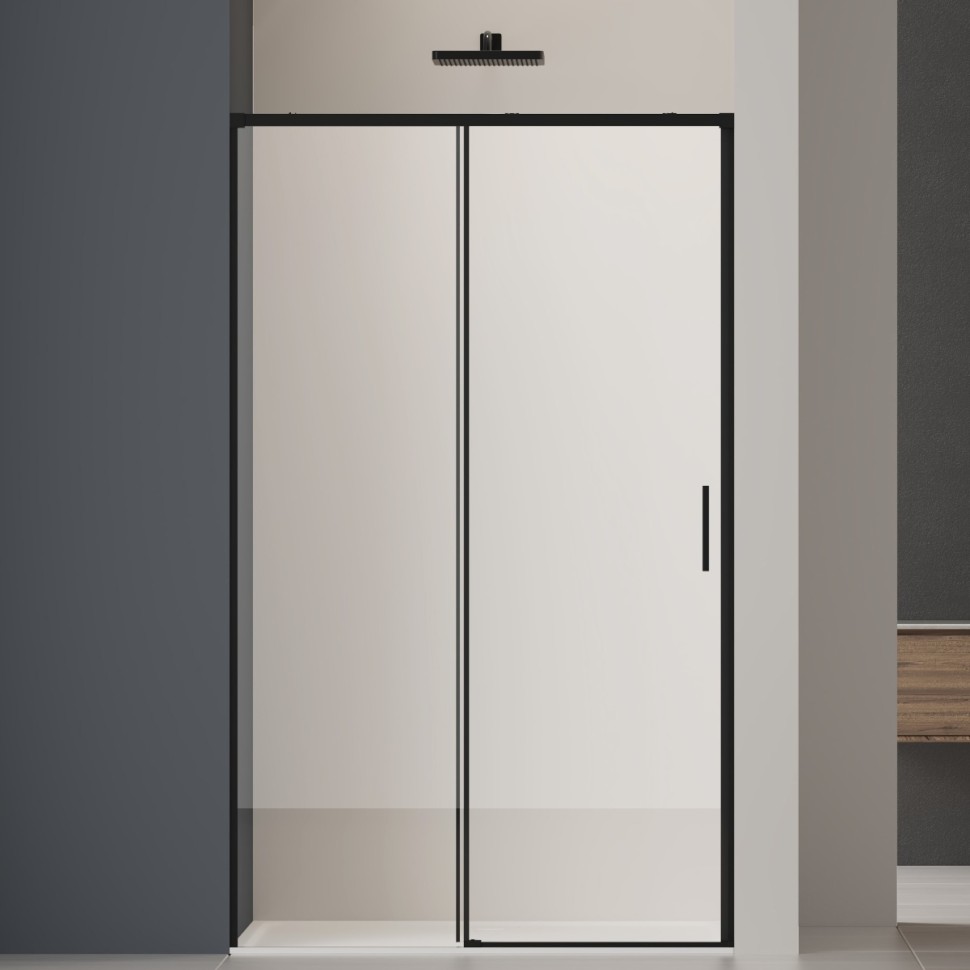 Душевая дверь Soft 2 VDS-3SO2110CLB, 1100, черный, стекло прозрачное