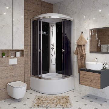 Душевая кабина Niagara Eco E100/40/TN (100х100х215) высокий поддон(40см),стекло тонированное,4 места