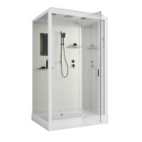 Душевая кабина Niagara Standart ST100/80/15Q (100х80х215) прямоугольник,поддон 15см,распашная,проф.белый,3 места