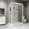 Душевая кабина Niagara Standart ST100/80/15Q (100х80х215) прямоугольник,поддон 15см,распашная,проф.белый,3 места