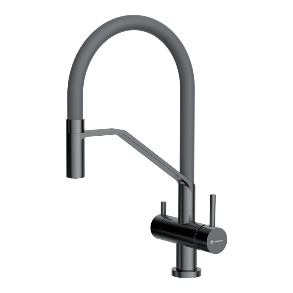 Смеситель для кухни Omoikiri Akeno GM-GR латунь/вороненая сталь/leningrad grey