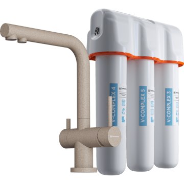 Комплект смеситель+фильтр Omoikiri Nagano-SA-P + Pure drop Lite