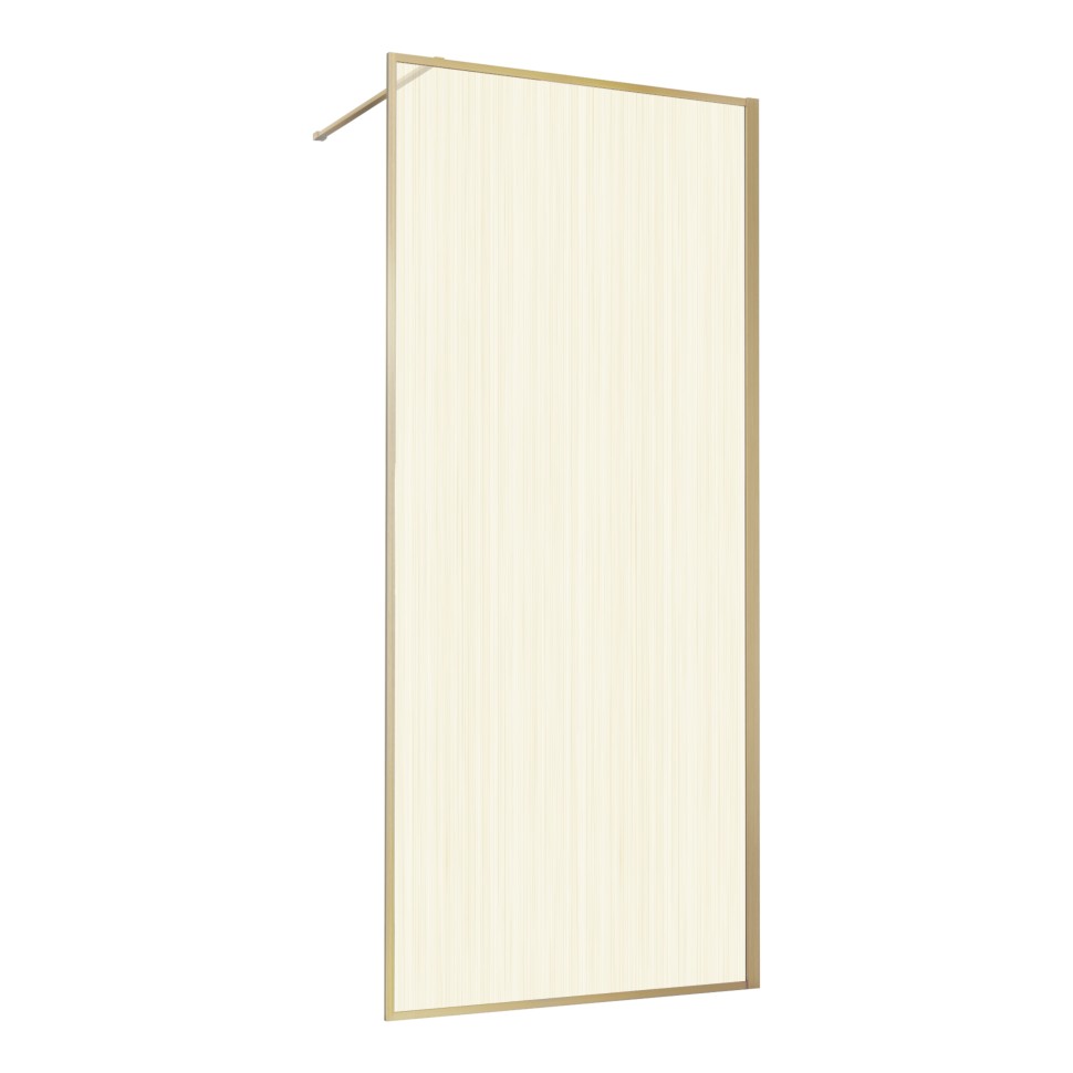 Душевая перегородка Walk-In VSW-1HP900GWBG, 900*2000, брашированное золото, стекло лам. с золот. нит