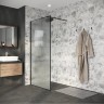 Душевая перегородка Niagara Nova NG-781-12BLACK (120х200) черный матовый,стекло эффект битого стекла,1 место