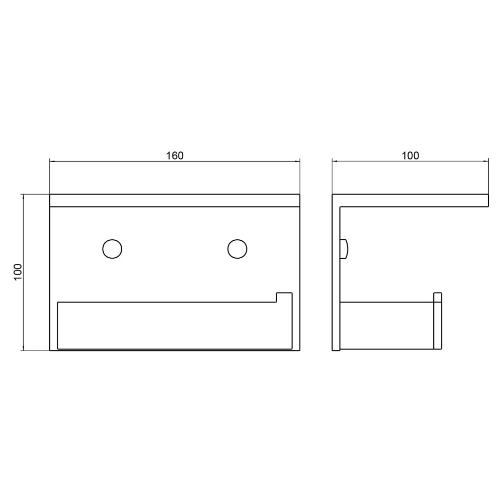 Бумагодержатель с полкой для телефона Timo Petruma 15243/03 черный