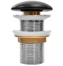 Донный клапан Clik-clak MILLEAU PD1MB/OO с керамической накладкой (матовый черный) для раковины без перелива