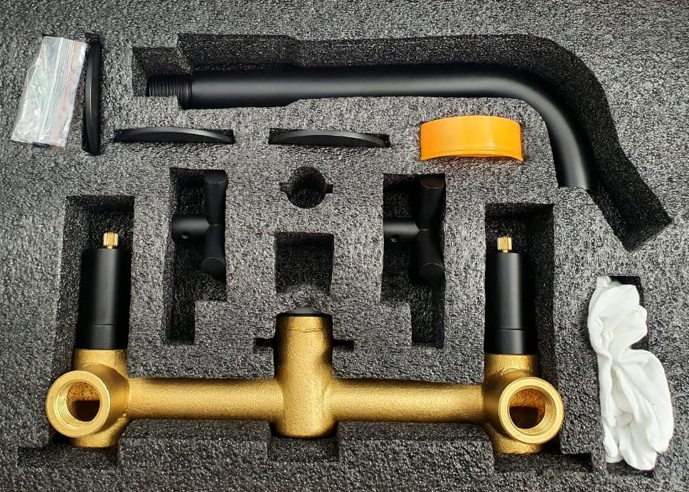 Смеситель ABBER Wasser Kreis AF81121B для раковины скрытого монтажа, черный матовый