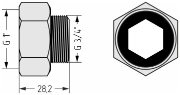 Комплект фитингов прямой (G 1" НГ х G 3/4" НР) / 2 шт.