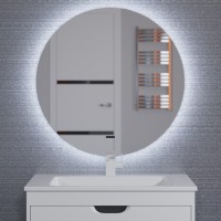 Зеркало для ванной с подсветкой Uperwood Modul 80*80, бесконтактный сенсор, антизапотевание, круглое, холодная подсветка