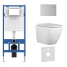 Комплект 3в1 IBERICA BLANCA инсталляция SILENCIO, унитаз BILBAO ALTO белый, кнопка смыва INOX-R хром матовый (IB001.BLA.234.1501)