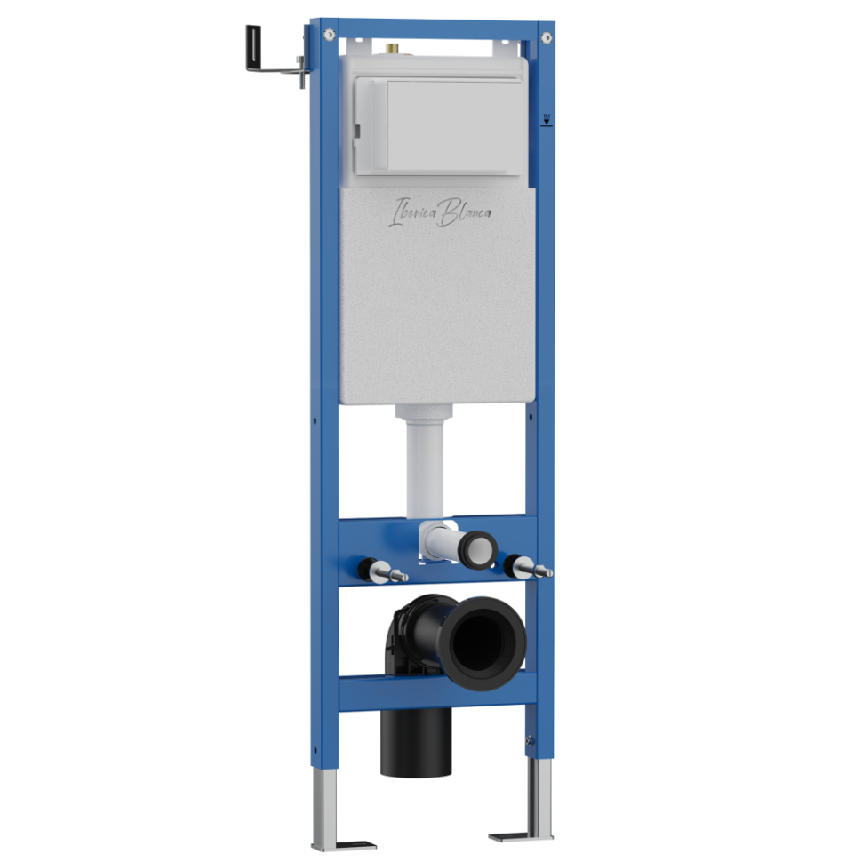 Комплект 3в1 IBERICA BLANCA инсталляция SILENCIO MINI, унитаз BILBAO ALTO белый, кнопка смыва INOX-C золото матовое (IB.001M.BLA.234.1150)