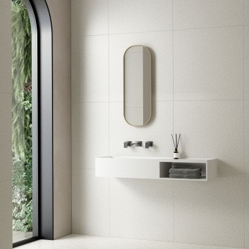 Раковина Солид Серфейс (Solid Surface) Vincea VWB-6S180MW, 800*400*200, подвесная, цвет белый матовый