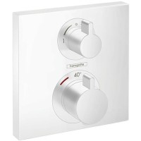 Термостат Hansgrohe Ecostat для душа, 2 источника, внешняя часть, цвет: белый матовый 15714700