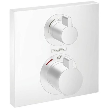 Термостат Hansgrohe Ecostat для душа, 2 источника, внешняя часть, цвет: белый матовый 15714700