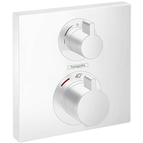 Термостат Hansgrohe Ecostat для душа, 2 источника, внешняя часть, цвет: белый матовый 15714700
