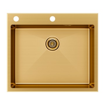 Мойка нерж. сталь KRONER-EDGE 59, PM775951-BG, брашированное золото, 590х510мм, Paulmark
