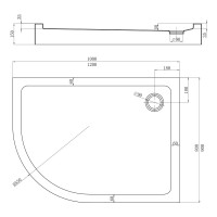 Душевой поддон Veconi Tezeo acrylic TZ-55R, 1000x800x150, акрил, белый