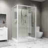 Душевая кабина Niagara Standart ST100/80/15Q/BK (100х80х200) прямоугольник,поддон 15см,распашная,проф.белый,без крыши,3 места