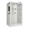 Душевая кабина Niagara Standart ST100/80/15Q/BK (100х80х200) прямоугольник,поддон 15см,распашная,проф.белый,без крыши,3 места