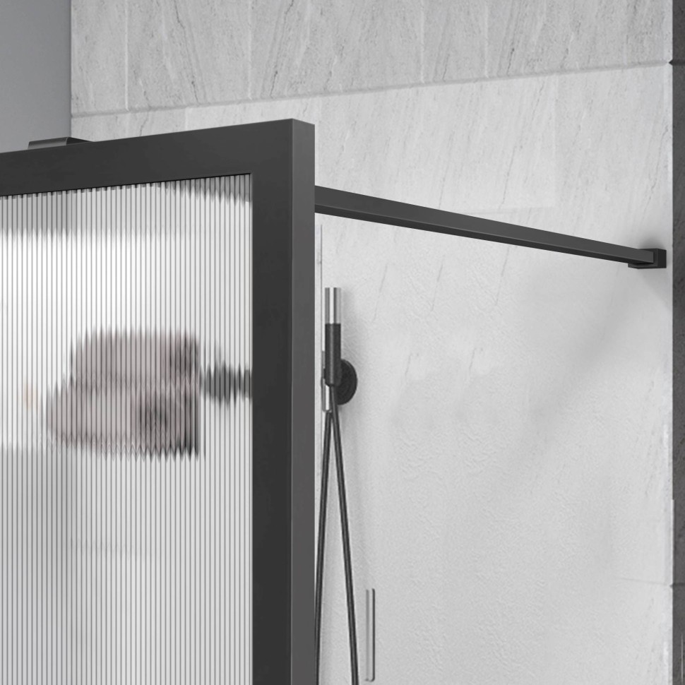 Душевая перегородка Walk-In VSW-1HP110FLGM, 1100*2000, вороненая сталь, стекло рифленое