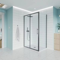 Боковая панель Evo SP GR, 1000x1953, графит брашинг, прозрачное стекло