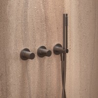 Душевой комплект Аура (Aura) VSFW-6AU1GM встраиваемый, 2 режима, 30см S304 верх душ, вороненая сталь